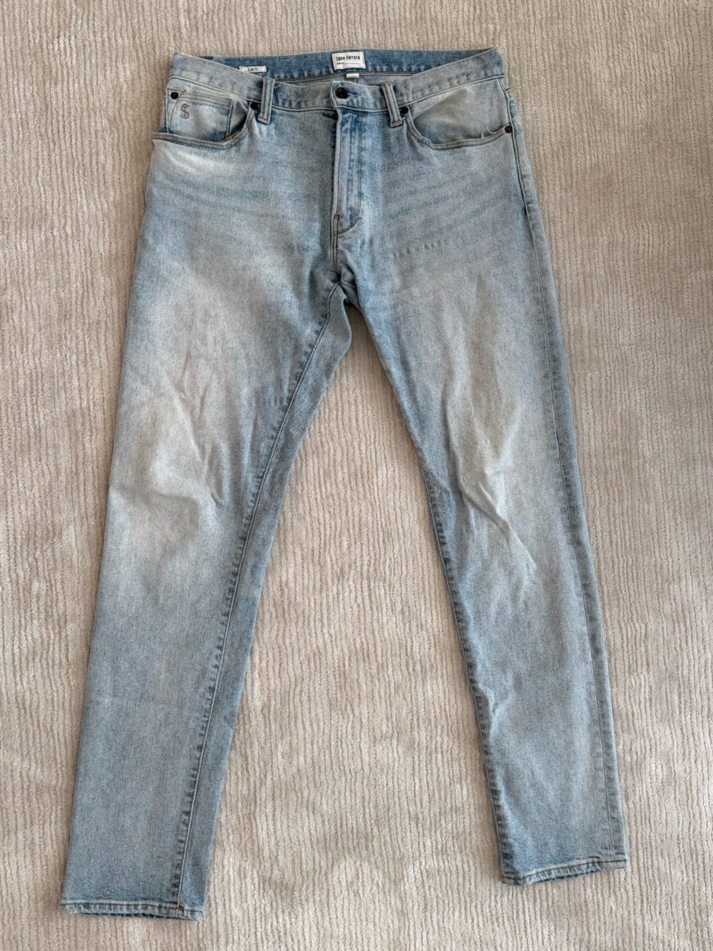 Todd Snyder Light Wash Slim Fit Jeans - Light Indigo - Picture 2 of 10